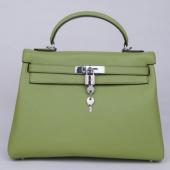 Hermes Kelly H1043 Ladies Cow Leather Green Handbag Replica