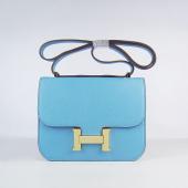 Replica Cheap Hermes Constance H107 Cow Leather Blue Bag