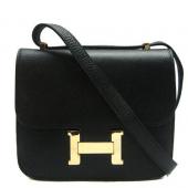 Hermes Constance H2098 Ladies Cow Leather Black