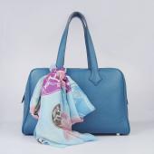 Hermes Bowling H2802 Ladies Lambskin Blue Handbag