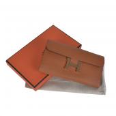 Hermes Wallet H6023 Ladies Cow Leather Coffee