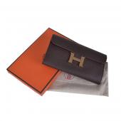 Cheap Hermes Wallet H6023 Ladies Cow Leather Coffee