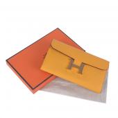 Hermes Wallet H6023 Wallet Cow Leather Yellow