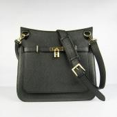 Hermes Jypsiere H6508 Cross Body Bag Cow Leather Black