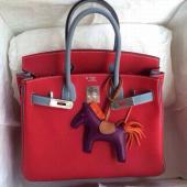 Hermes Handbag Handbag Calfskin Red