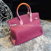 Hermes Handbag Calfskin Red