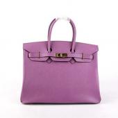 Hermes Original leather HB30 Ladies Handbag Purple