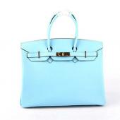 Hermes Original leather HB30 Ladies Lambskin Blue