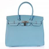 Hermes Original leather HB35 Ladies Handbag Blue