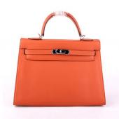 Hermes Original leather HK32 Ladies Handbag Orange