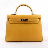 Hermes Original leather HK32 Ladies Handbag Yellow