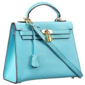 Replica Hermes Kelly 28 Blue Jean 608143