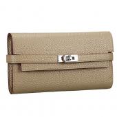 Replica Hermes Kelly Long Wallet Grey 608073