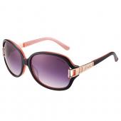 Hermes Oversized Round Frame Black Sunglasses with Metal Carriage Detail 308106