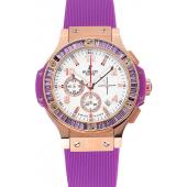 Cheap Hublot Big Bang Tutti Frutti Purple Strap Gold Dial