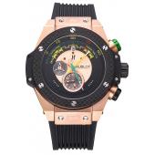 Replica Hublot Big Bang Unico Bi-Retrograde Chrono King  Gold Case Black Rubber Strap  622772