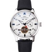 Cheap IWC Pilot Tourbillon White Dial Stainless Steel Case Black Textile Strap