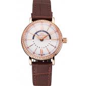 IWC Portofino Day And Night Silver Dial Rose Gold Case Brown Leather Strap