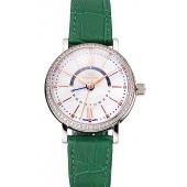 IWC Portofino Day And Night White Dial Stainless Steel Case Green Leather Strap Replica