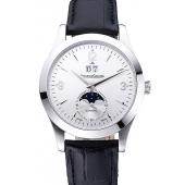 Jaeger LeCoultre Rendez-Vous Night And Day White Dial Black Leather Bracelet 622082