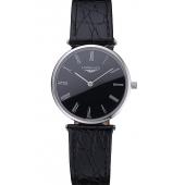 Longines La Grande Classique Black Dial Black Leather Band Homme  622131