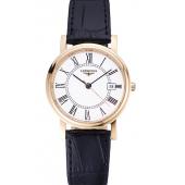 Longines La Grande Classique Round White Dial Gold Case Black Leather Band    622382