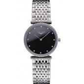 Longines La Grande Classique Stainless Steel Black Dial Diamond Bezel Homme  622107 Replica