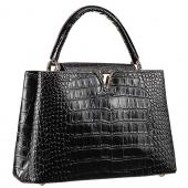 Louis Vuitton Capuciness Crocodile Leather Black MM 607547