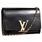 Cheap Louis Vuitton Chain Louise Patent Leather Black