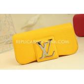 Louis Vuitton Evening Bag Clutch Yellow Leather