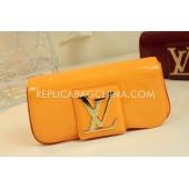 Louis Vuitton Orange Patent Leather Clutch Wallet