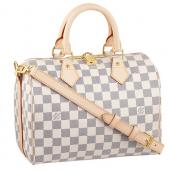 Cheap Louis Vuitton Damier Azur Speedy 25 with Shoulder Strap