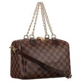 Louis Vuitton Damier Ebene Speedy 25 Bag With Chain Shoulder Strap