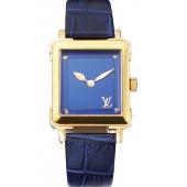 Louis Vuitton Emprise Blue Dial Gold Case Blue Leather Strap  622788