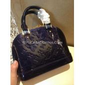 Replica Louis Vuitton Shoulder Bag Patent Leather Blue Handbag