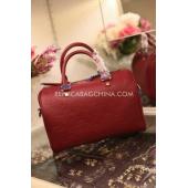 Louis Vuitton Monogram Red Handbag Genuine Leather