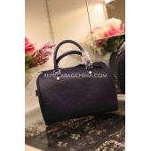 Louis Vuitton Handbag Genuine Leather Monogram Blue