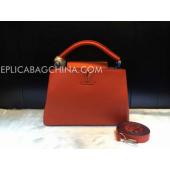 Louis Vuitton Calfskin Handbag Red