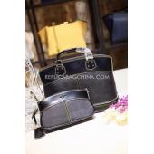 Louis Vuitton Large Size Black Calfskin Handbag