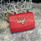 Louis Vuitton Shoulder Bag Red Calfskin Handbag Replica