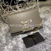 Louis Vuitton Grey Calfskin Shoulder Bag Handbag