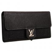 Replica Louis Vuitton Lockme Wallet Black