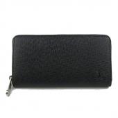 Louis Vuitton Taiga Leather M60015 Black Cow Leather Small Wallet