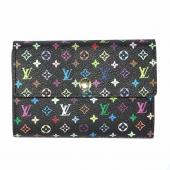 Cheap Quality Louis Vuitton Monogram Multicolore M60084 Black Canvas Small Wallet