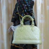 Louis Vuitton Monogram Vernis M91607 Green Small Ladies Handbags