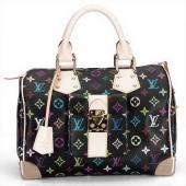 Louis Vuitton Monogram Multicolore M92642 Black Medium HandBags