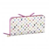 Cheap Louis Vuitton Monogram Multicolore M93751 White Cow Leather Ladies Wallet