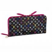 Louis Vuitton Monogram Multicolore M93754 Black Cow Leather Ladies Wallet