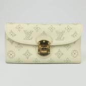 Louis Vuitton Mahina Leather M95550 Beige Cow Leather Wallet