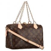 Louis Vuitton Monogram Speedy 25 Bag With Chain Shoulder Strap